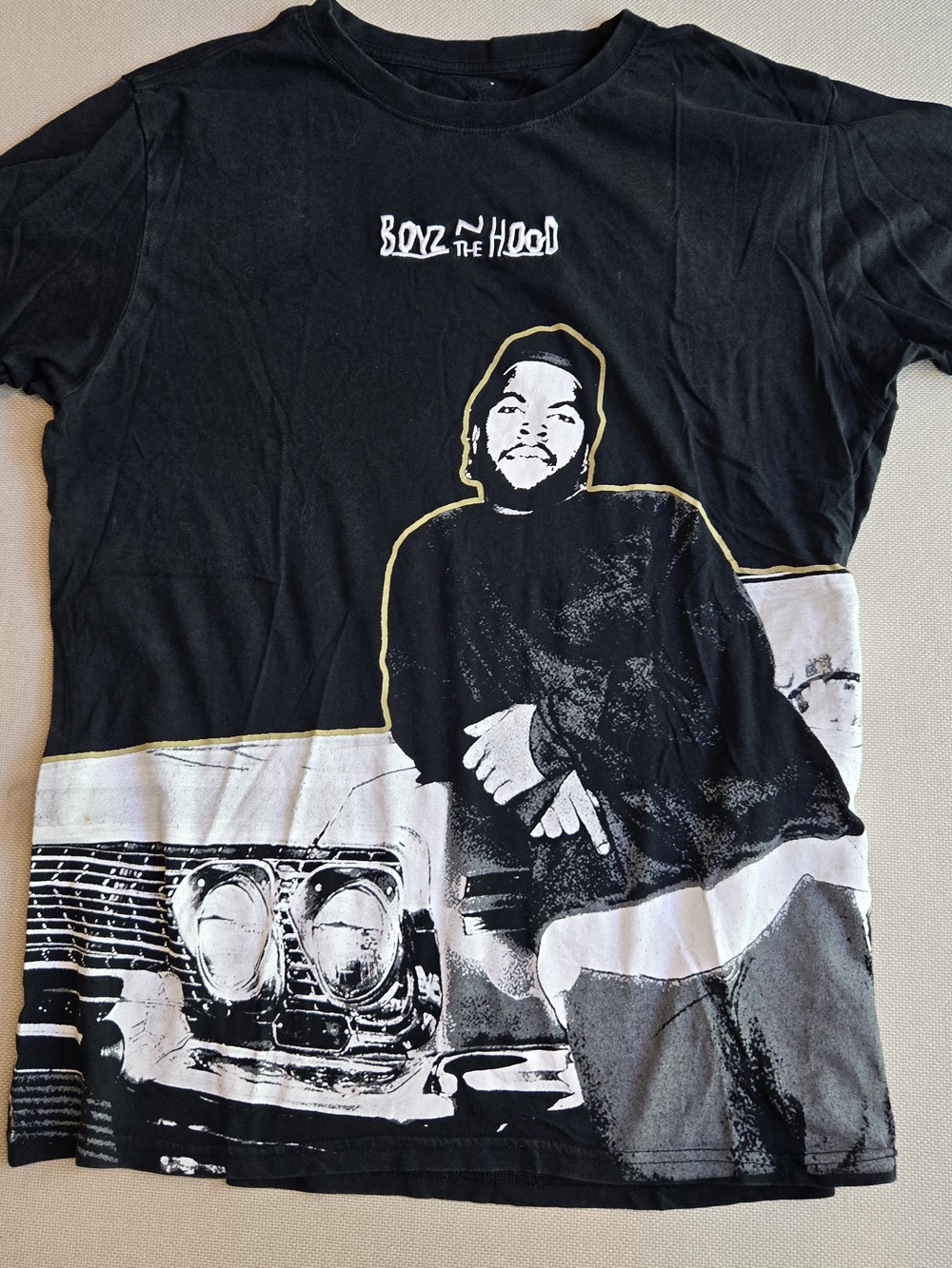 Boyz in the Hood Ice Cube T-Shirt Large Black It Aint No Fairy Tale Rap Hip Hop